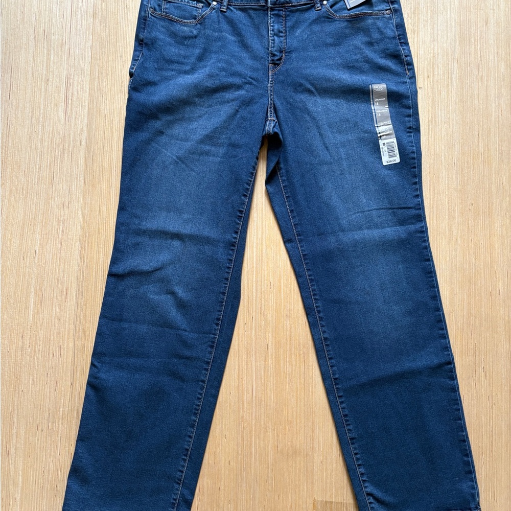 Falls Creek Women's Straight Mid-Rise Stretch Denim Jeans Size 18 NWT